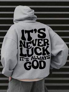 Sudadera con Capucha de Forro Polar Transpirable de Moda para Invierno, Cómoda Mezcla de Poliéster/Algodón, Diseño Bordado y con Cuentas, Bolsillo con Estampado Digital - Product Image 6