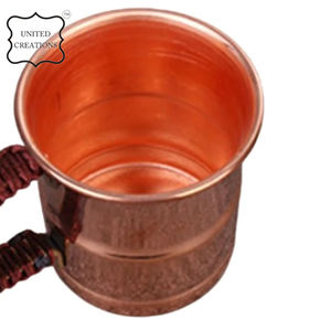 Taza de botella de cobre clásica de mula de Moscú de alta calidad martillada, taza de bebida fría con asa de viaje, taza de cobre - Product Image 2