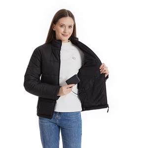 Veste matelassée à col montant d'hiver de conception OEM avec logo à l'avant Matériau respirant de haute qualité pour hommes - Product Image 3