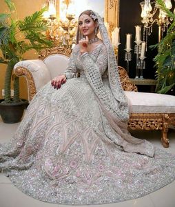 NOUVEAU MODERNE DE MARIÉE INDIEN/PAKISTANAIS-PAROLE LONGUEUR ROBE Embelli LOURDS DABKA, PIERRE VERRE PERLES DE travail pour le Mariage 2022 - Product Image 1