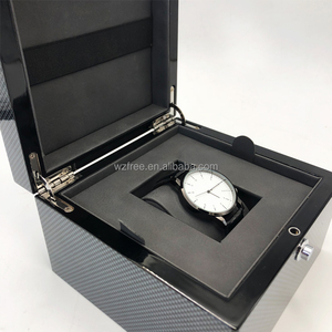 Carbon Fiber Watch <strong>Box</strong> with Button Lock <strong>Removable</strong> Interior Luxury High-Quality Black Watch Display <strong>Box</strong> Custom LOGO - Product Image 4