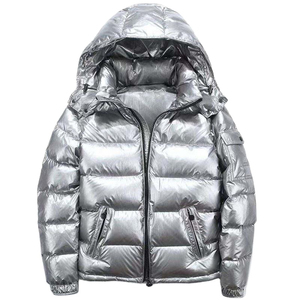 Veste matelassée d'extérieur imperméable coupe-vent chaude de haute qualité avec capuche en matériau brillant pour unisexe 2026 - Product Image 3