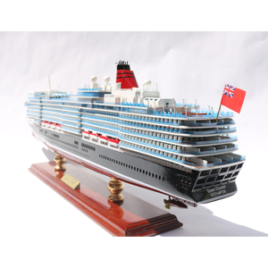 MS QUEEN ELIZABETH MODÈLE DE BATEAU DE CROISIÈRE-ARTISANAT PEINT BOIS D'ACACIA Nautique DECO Présentoir pour CADEAU MAISON - Product Image 2