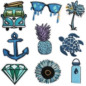 Parche de planchado para coser en la ropa DIY para ropa, tetera, bordado de tortuga, apliques Fusible, insignia, bolsa, decoración de rayas - Product Image 1