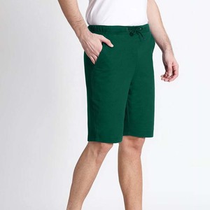 <b>Men's</b> Solid <b>Green</b> Cotton <b>Shorts</b> Mid Waist Drawstring Closure Casual Style Pockets Breathable Knitted Fabric Jogger <b>Men</b> <b>Shorts</b> - Product Image 3