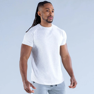 Dernière mode Logo personnalisé été gris chiné T-shirt homme en coton léger séchage rapide Gym Training & Activewear T-shirt pour hommes - Product Image 1