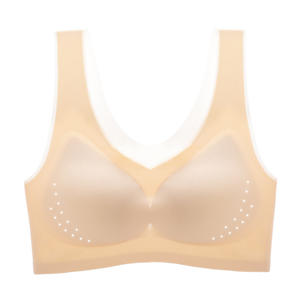 Sous-vêtements ultra fins en soie glacée sans couture pour femmes, grande poitrine, petite taille, dos respirant, sans armatures, soutien-gorge anti-affaissement - Product Image 5