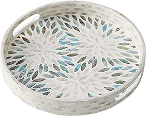 Meilleure vente d'assiettes de chargeur rondes en incrustation de nacre OEM variété de modèles plateau de service personnalisé pour le Ramadan - Product Image 3