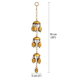 Large Iron Wind <b>Chime</b> 13 <b>Bells</b> Recycled Metal Patio Hanging Decor Handmade Boho Vintage Rustic for Outdoor Wedding Pet-Friendly - Product Image 4