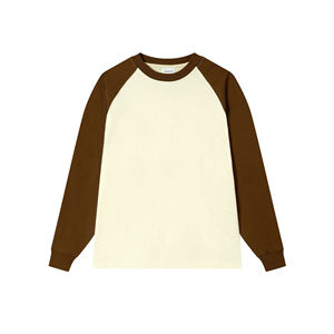 Camisetas raglán Camisetas de manga larga teñidas de color sólido Ropa casual Camisetas de manga larga raglán lisas de moda - Product Image 2