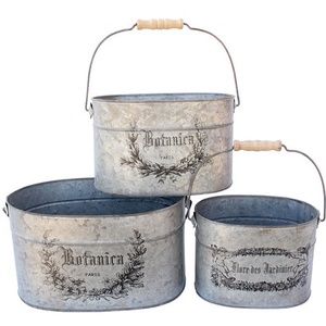 อ่างปลูกต้นไม้ชุบสังกะสีสำหรับบ้านไร่แบบชนบทใช้ตกแต่งสวนที่โชว์ต้นไม้และดอกไม้โลหะสำหรับงานหนักสินค้ามาใหม่ - Product Image 6