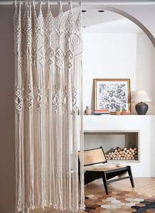 Elegant Macrame Door <b>Curtain</b> for Everyday <b>Spaces</b> Handcrafted with Soft Flow Rectangle Shape for Diwali Decor - Product Image 4