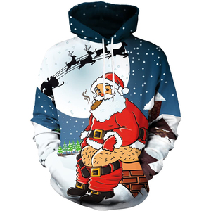 Sweats à capuche de Noël pour hommes les plus vendus hiver Sweats à capuche de Noël personnalisés de haute qualité avec sublimation fabriqués au Pakistan - Product Image 1