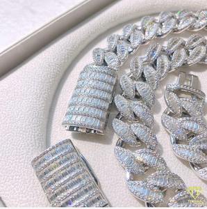 Gran oferta, nueva llegada, cadena de diamantes cultivada en laboratorio Baguette de 18mm de lujo para estilo Hip Hop disponible al mejor precio de la India - Product Image 4