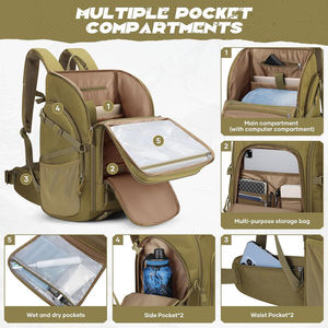 Sac à dos tactique léger et durable avec options de marque personnalisées Tissu résistant à l'eau et poches de rangement sécurisées - Product Image 3