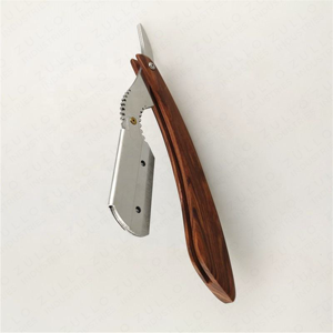 Premium Stainless Steel Foldable Straight <b>Razor</b> with Wooden Handle Professional Barber Shaving Tool Private Label - Product Image 3