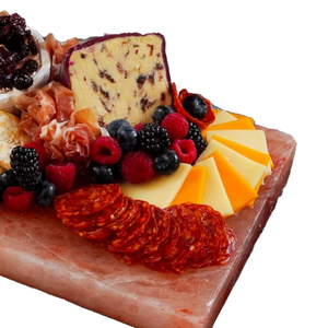 แผ่นหินคริสตัลขนาด30*20*5ซม. แผ่นหินเกลือหิมาลายันกระเบื้องสีชมพูสำหรับทำอาหารพร้อมที่วางโลหะ - Product Image 4