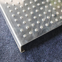 Marchepied de sécurité antidérapant en aluminium perforé avec grille de sécurité et fil d'acier inoxydable galvanisé