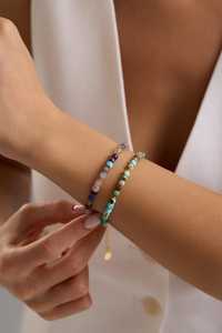 Bracelet de cheville en perles de pierres précieuses facettées pour femme, cadeau de Noël - Product Image 3