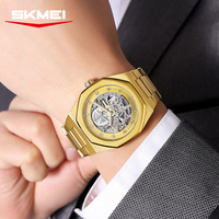 Reloj de Hombre de Lujo, Estilo Antiguo, con Logotipo Personalizado OEM, Movimiento Mecánico, Correa de Acero Inoxidable, Caja Octogonal y Cristal