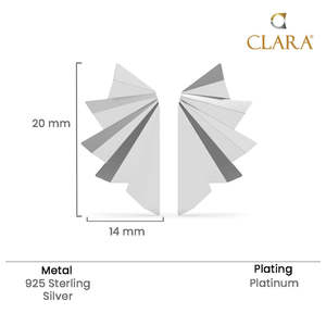 NOVAMART Fine Premium 925 Sterling Silver <b>Earrings</b> for Women & Girls 14K Gold with Sapphire Diamond <b>Wing</b> Water Drop Stud Design - Product Image 5