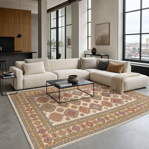 Netline Home Balanced Geometry Warm White Heritage Washable <b>Rug</b> - Product Image 3