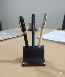 Porte-stylo en cuir véritable pour bureau, étui pour stylo plume de direction, porte-crayon de bureau, support pour stylo plume, cadeaux personnalisés - Product Image 3