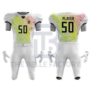 Ropa Deportiva de Fútbol Americano con Logotipo Personalizado de Alta Calidad, Impresión por Transferencia de Calor Transpirable, Número Impreso, MOQ Bajo de 10 Conjuntos, Venta al Por Mayor - Product Image 4