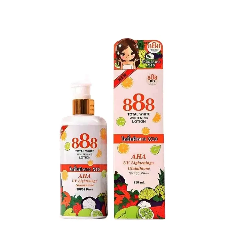 888 Total whitening Moisturizing Lotion 250ml. Thailand