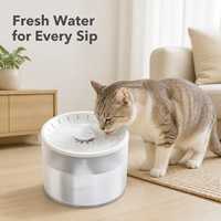 Fontaine à eau intelligente ronde pour animaux de compagnie, distributeur d'eau automatique de 3L, pompe à eau réglable, bol amovible pour chats et chiens