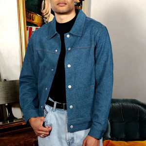 Chaqueta Vaquera para Hombre, 100% Algodón, Diseño Urbano de Invierno, Alta Calidad, Transpirable, Cuello Alto, Logotipo Frontal, Servicio OEM - Product Image 5