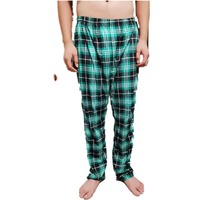 Pantalon de pyjama à carreaux unisexe assorti à la famille avec broderie personnalisée Pantalon de pyjama de Noël en flanelle et tartan