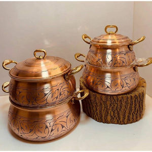 Bol de service rond en acier inoxydable et fer avec couvercle parfait pour hôtel, restaurant et casserole de mariage - Product Image 5