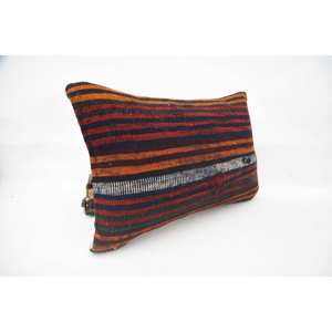 Multicolor Kilim Wool Rug 16x24 Inch Woven Vintage Pattern <b>Throw</b> <b>Pillow</b> - Product Image 3