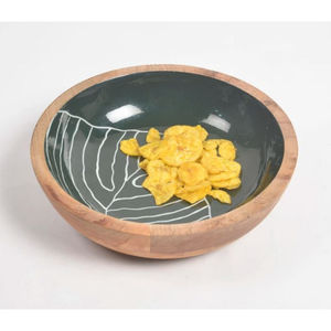 Bol à salade Meena rond de qualité supérieure et bol de nourriture en bois vaisselle de la plus haute qualité bol de service de fruits d'Inde - Product Image 3