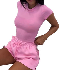 Tenues pour femmes, haut court et short, ensemble court 2 pièces, ensembles assortis, ensemble de jogging pour femmes, pantalon deux pièces pour femmes - Product Image 4