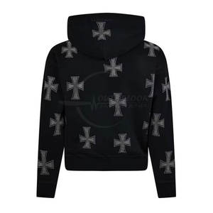 Chándal de diamantes de imitación lavado con ácido para hombre de gran calidad para correr logotipo personalizado ropa informal para hombre con diamantes de imitación lavado con ácido - Product Image 5