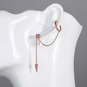 ต่างหูแบบหนีบหูทรงไม่สมมาตร เจลิยา ชุบทองคำขาว ประดับมุกและเพชร - Product Image 4