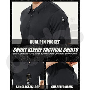 Camiseta Polo para Hombre de Secado Rápido, Camiseta Táctica de Manga Corta, Camiseta Polo Informal de Algodón Estampada para Hombre - Product Image 5