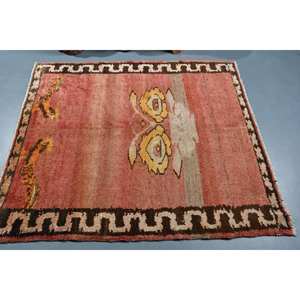 Tapis turc vintage classique rouge marron 4.9x5.4ft grande surface laine Latex support Patchwork motif 10mm pour couloir Rectangle nouveau - Product Image 3