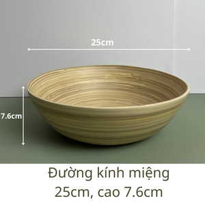 Bamboo Salad <b>Bowl</b> & <b>Mixing</b> <b>Bowl</b>| Natural <b>Large</b> Shallow Bamboo <b>Bowl</b> - Product Image 3