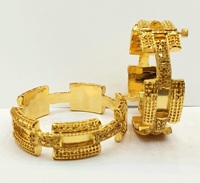 Ensemble de 2 bracelets pour femmes plaqués or 24 carats de Dubaï, de haute qualité, populaires, économiques, 3 GRM, accessoire de mode