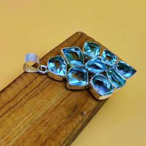 Faceted Green <b>Amethyst</b> Chunky Pendnat Made In 925 Sterling Silver Bohemian Heavy Necklace Gift Item For Her Simple - Product Image 5