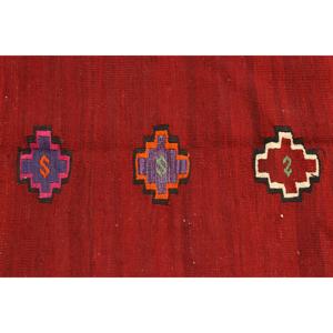 Tapis turc vintage 5,2x8,1 pi (158x247 cm), tapis Ikat rouge - Product Image 5