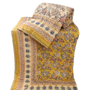 Edredón Reversible de algodón 100% hecho a mano, bloque de mano impreso, diseño Floral tradicional, ligero, transpirable, Simple para invierno - Product Image 1