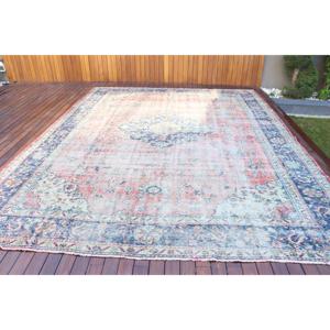 พรมวินเทจขนาด 10.2x12.7 ฟุต พรมตุรกี พรมสีน้ำเงินไล่เฉด พรมขนสัตว์ - Product Image 1