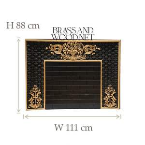 Chimenea de Mármol Blanco Tallada a Mano de Estilo Francés Real de Lujo con Detalles Ornamentales de Latón - Product Image 6