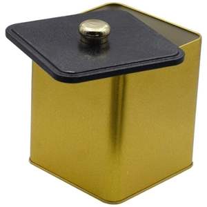 1.8L Gold Knob Handle 120x120x137mm Caja de metal cuadrada - Product Image 2