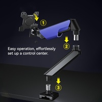 Support de moniteur H1 Support de bras à ressort à gaz à bras unique pour moniteur de bureau