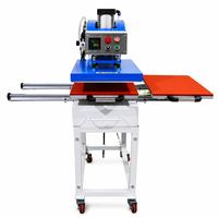 Presse à chaud pneumatique industrielle à double station 50x60cm 50x70cm 60x80cm avec glissière automatique pour transfert thermique DTF et sublimation